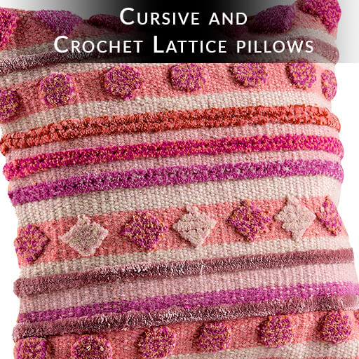 Cursive and Crochet Lattice pillows