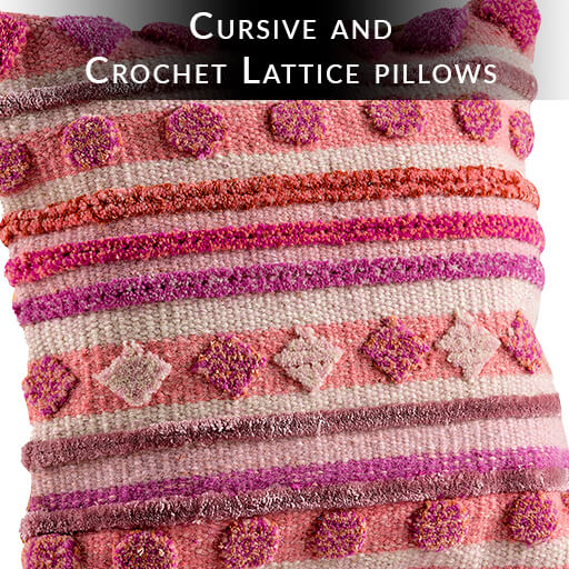 Cursive and Crochet Lattice pillows 1 Cursive and Crochet Lattice pillows