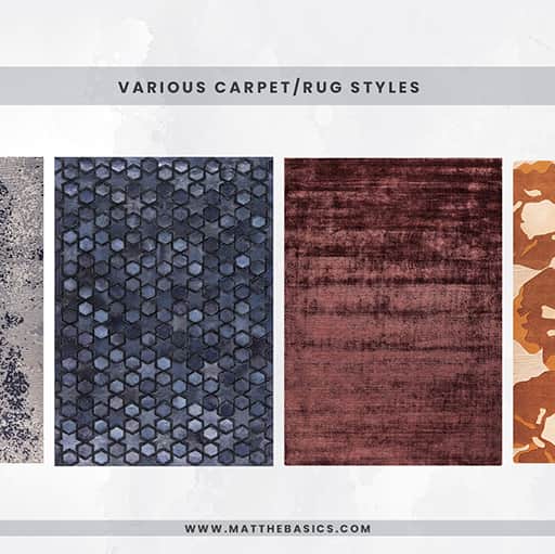 Various carpet rug styles. min