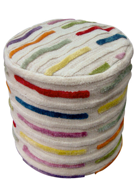 Multi Colored Hand Woven Pouf