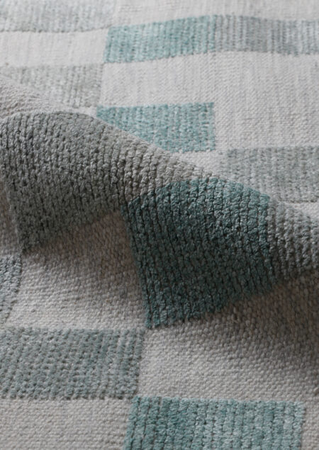 kista aqua handwoven area rug and carpets closeup2