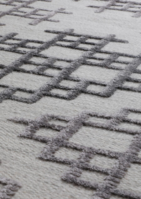 lowell grey beige handwoven area rug and carpets closeup2
