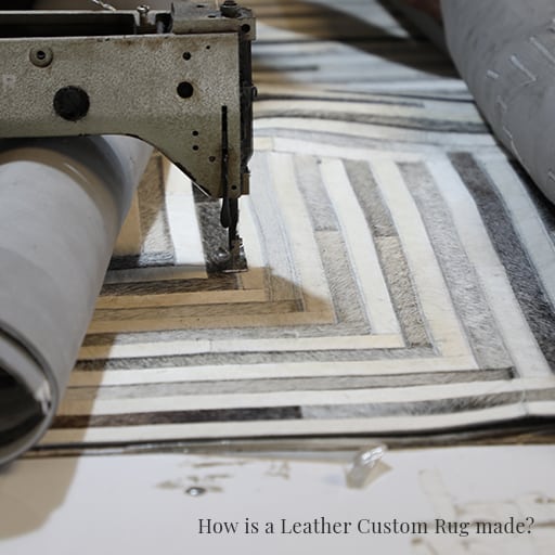 How is a Leather Custom Rug made Leather Custom Rug