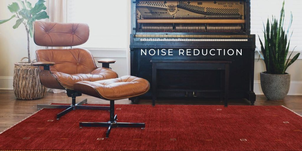 A rug will reduce noise