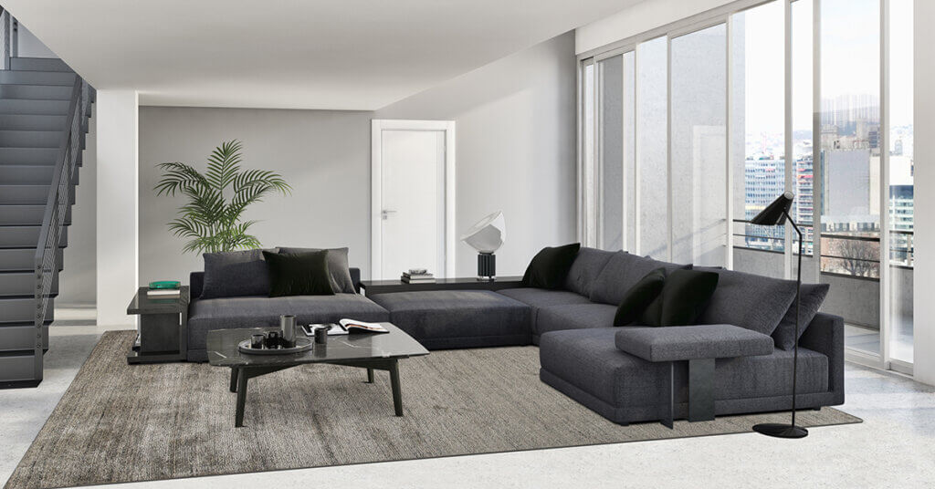 Centre your rug under the couch 1 How Should rugs go under the couch?