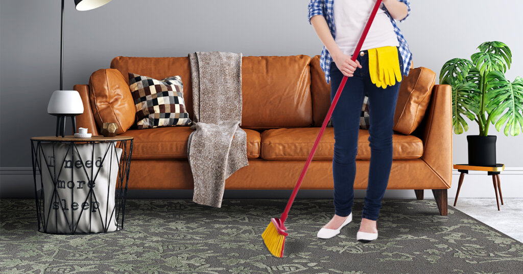 3.Sweeping sweeping rugs