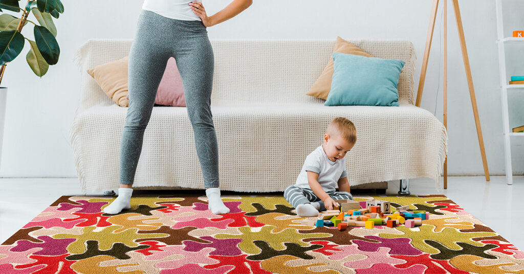 Colorful rugs in kid’s room