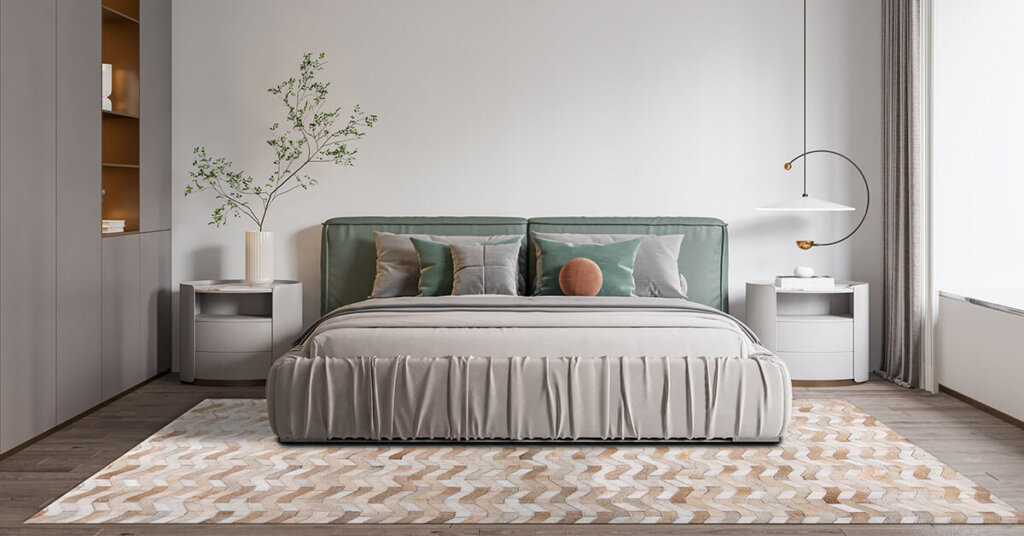 7.In a bedroom 1 white area rugs for bedroom