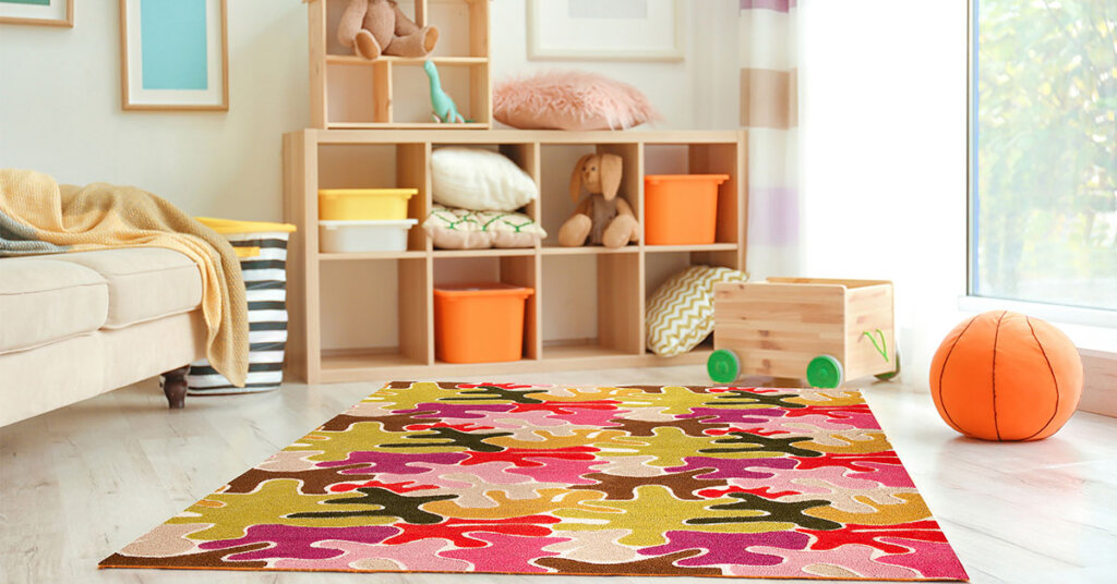 2.Jigsaw Pink kid's room rugs