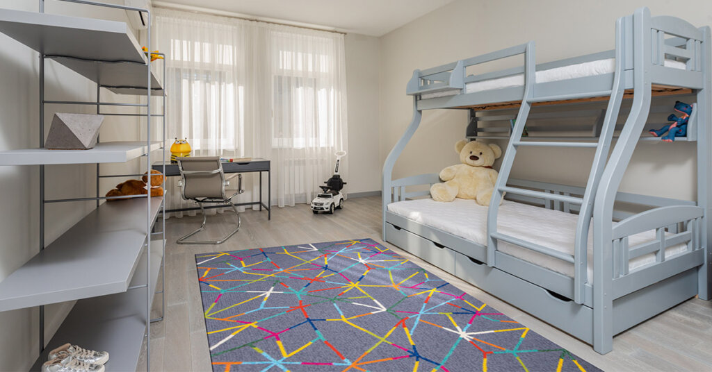 5.Bermuda Grey kid's room rugs