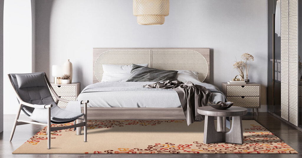 5.Sina Red Sina red floral area rugs
