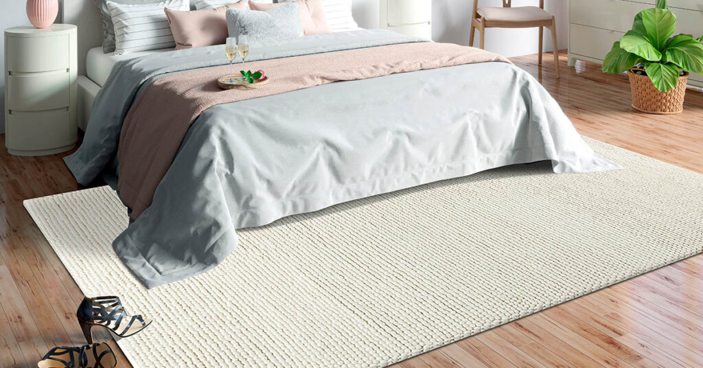Ladhak White shaggy area rugs