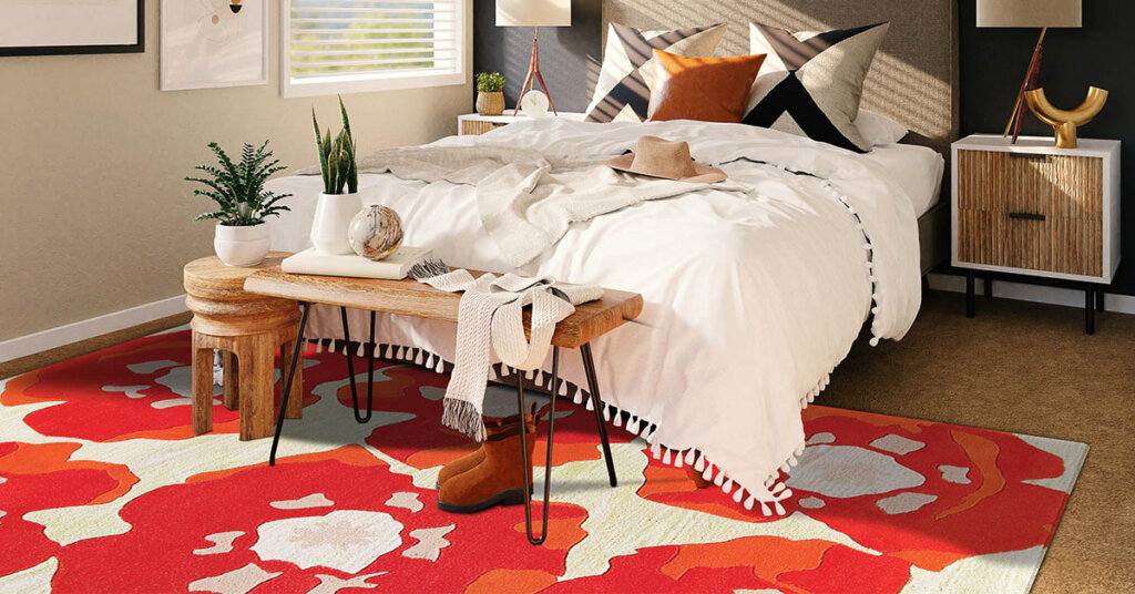 8.Poppy Orange Poppy orange tufted rug