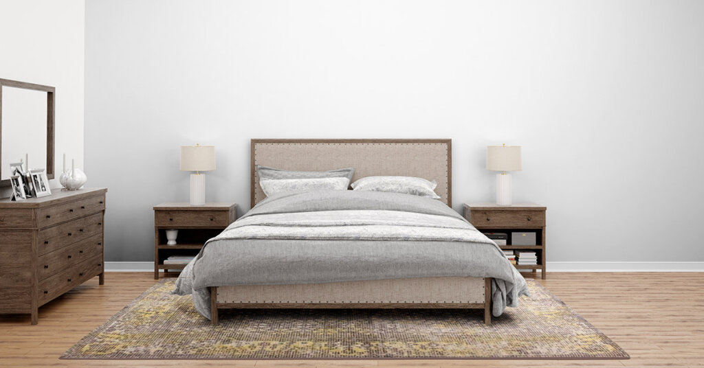 10.Traditional rugs Traditional rugs placement in bedroom